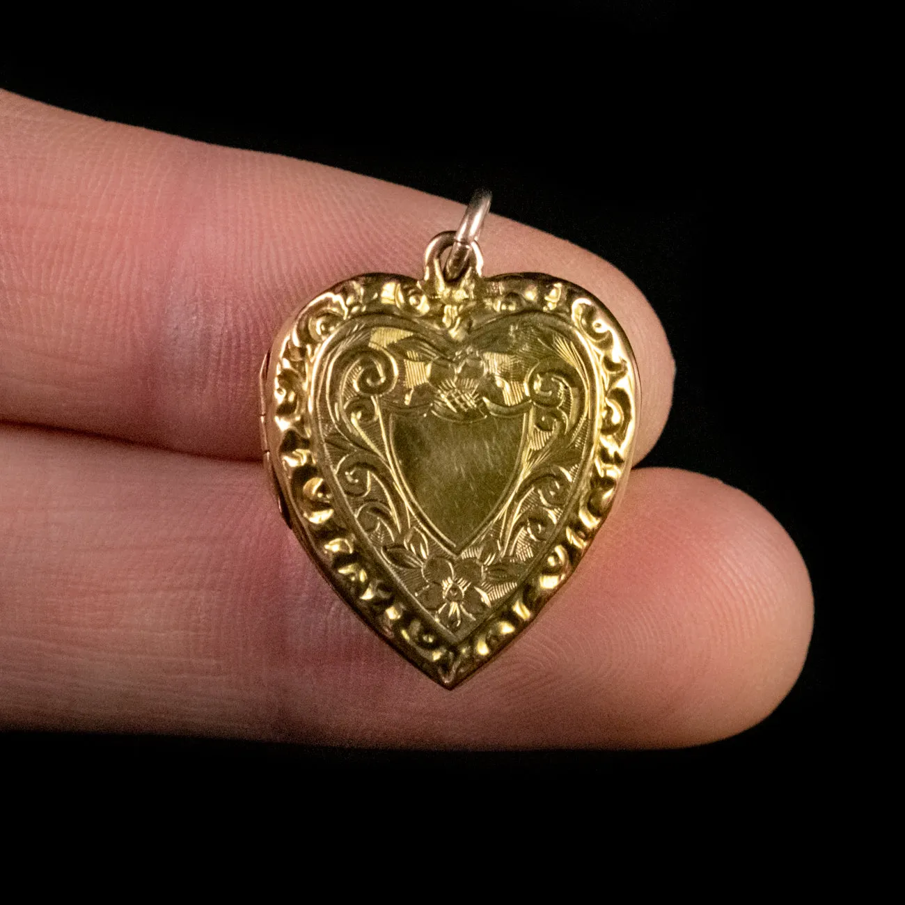 Antique Victorian Heart Locket 9ct Gold
