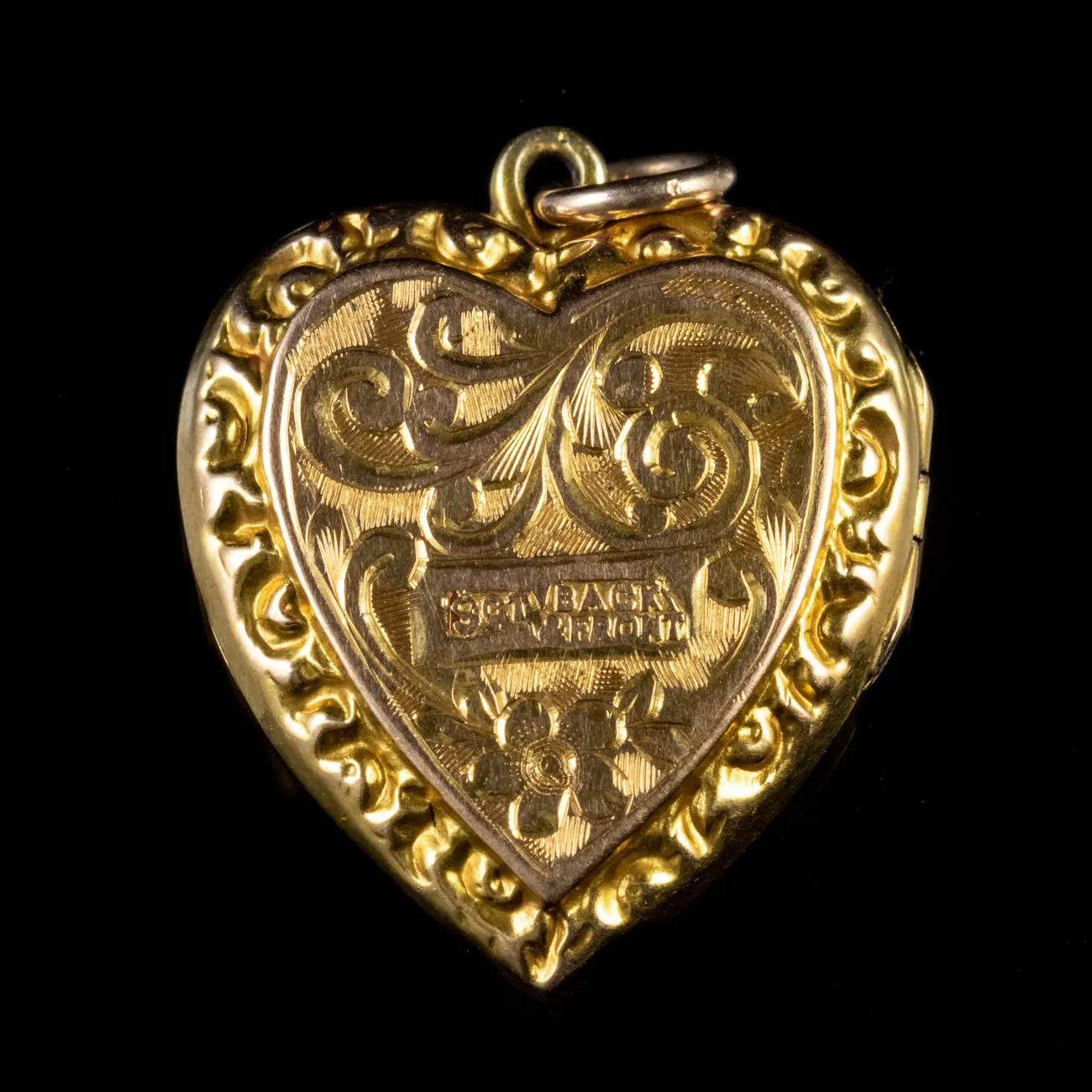 Antique Victorian Heart Locket 9ct Gold