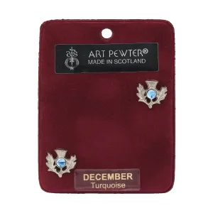 Art Pewter Thistle Earrings December