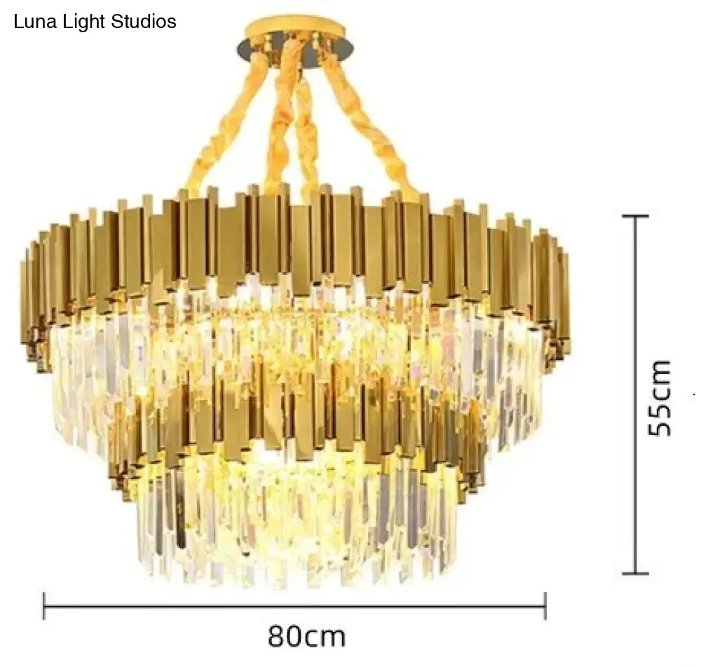 Astrid - Gold chandelier with K9  crystals