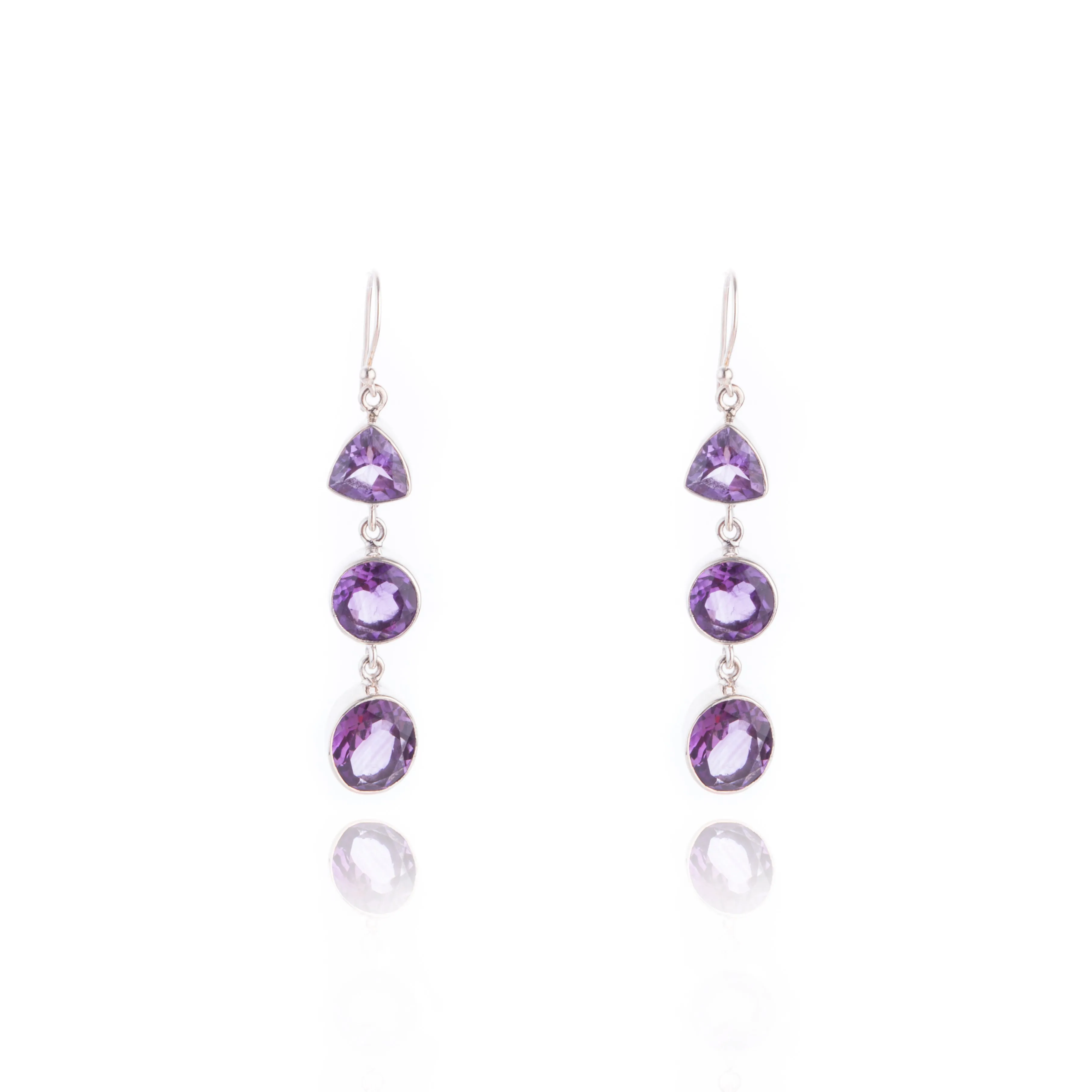 Athena Amethyst Earrings, Sterling Silver
