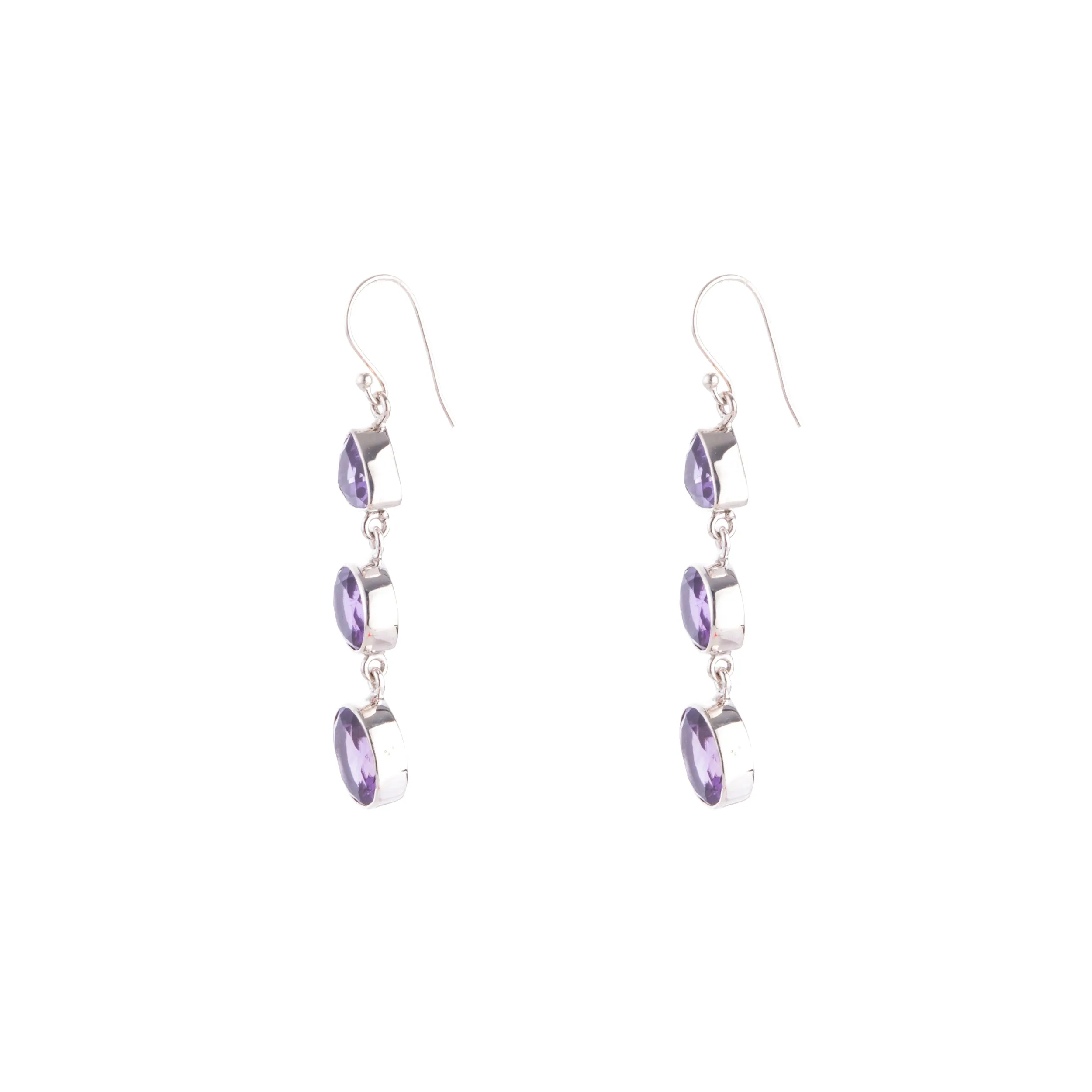 Athena Amethyst Earrings, Sterling Silver