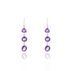 Athena Amethyst Earrings, Sterling Silver