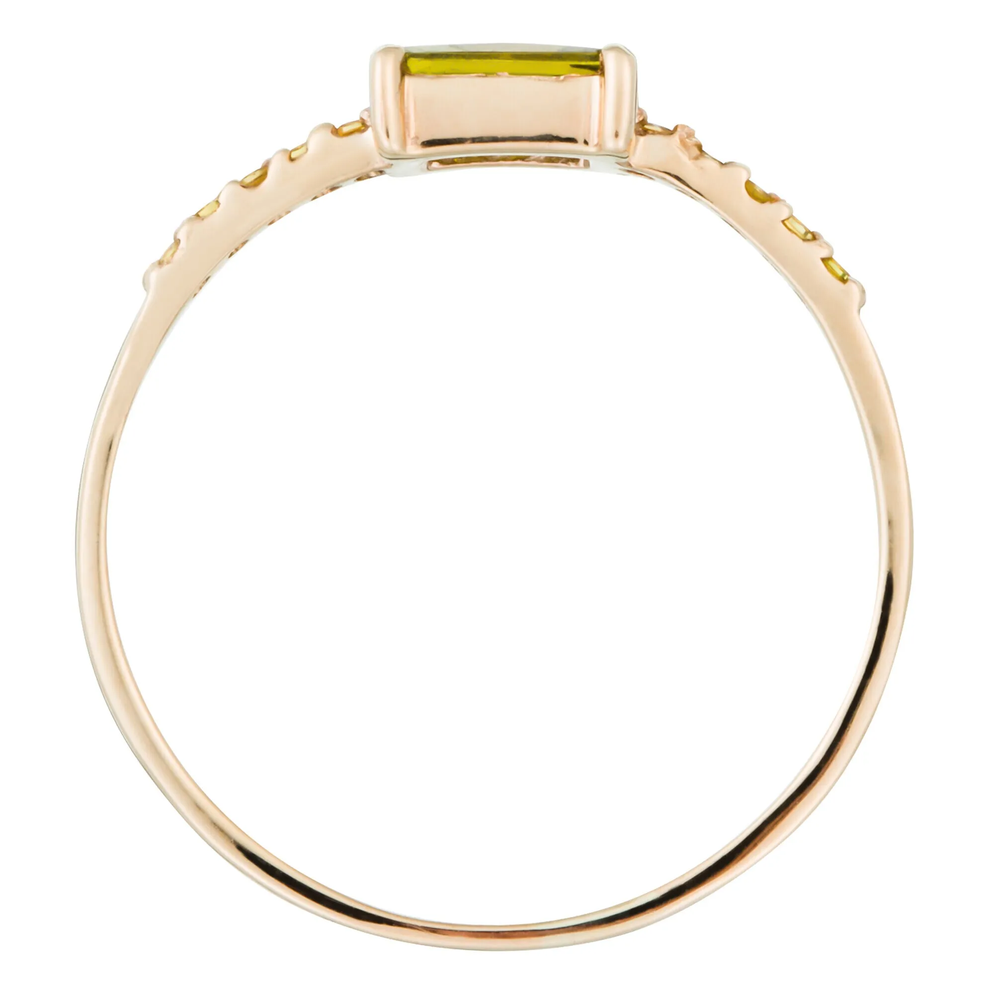 Bague "Perdiot" - Or Jaune Et Peridot / Zirconium
