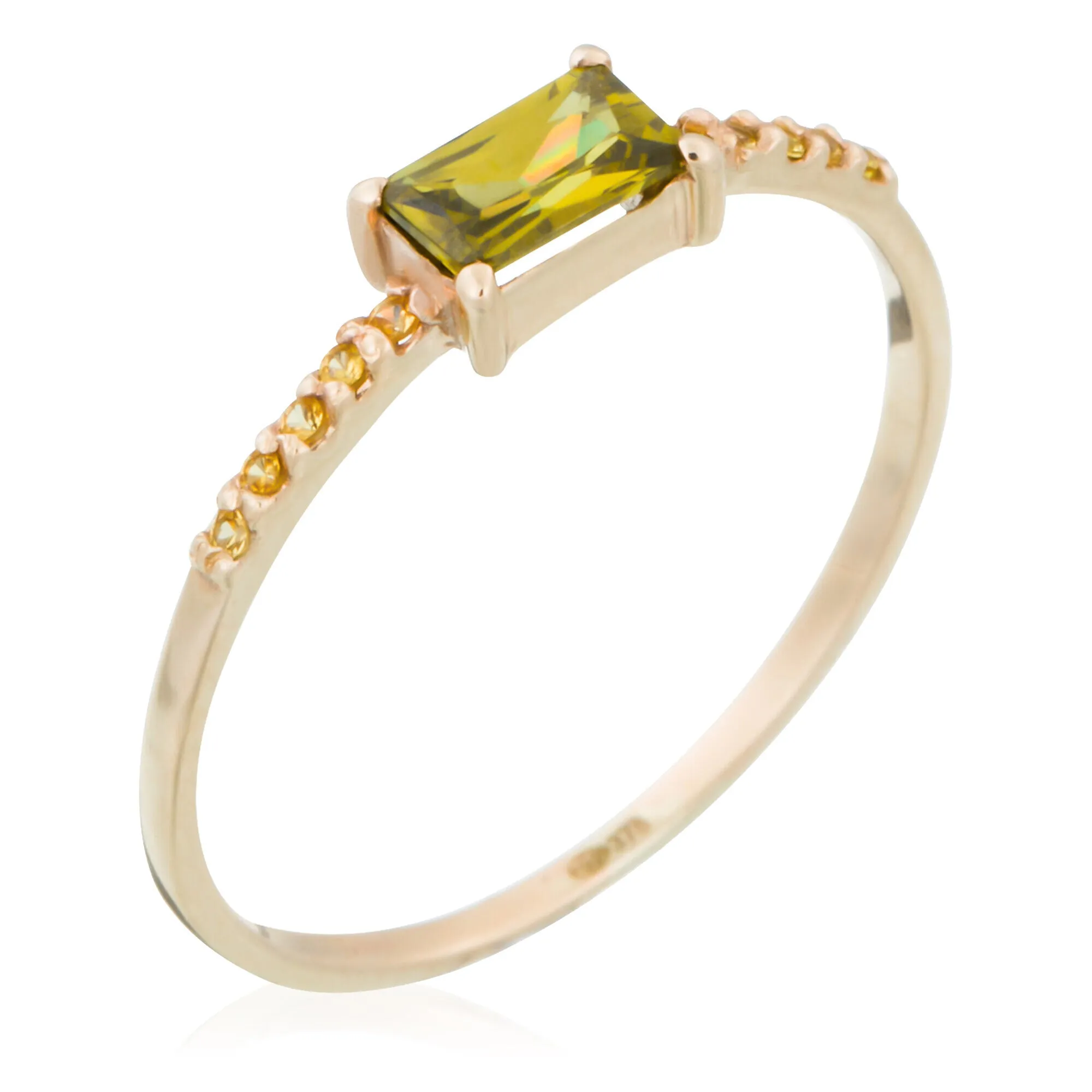 Bague "Perdiot" - Or Jaune Et Peridot / Zirconium
