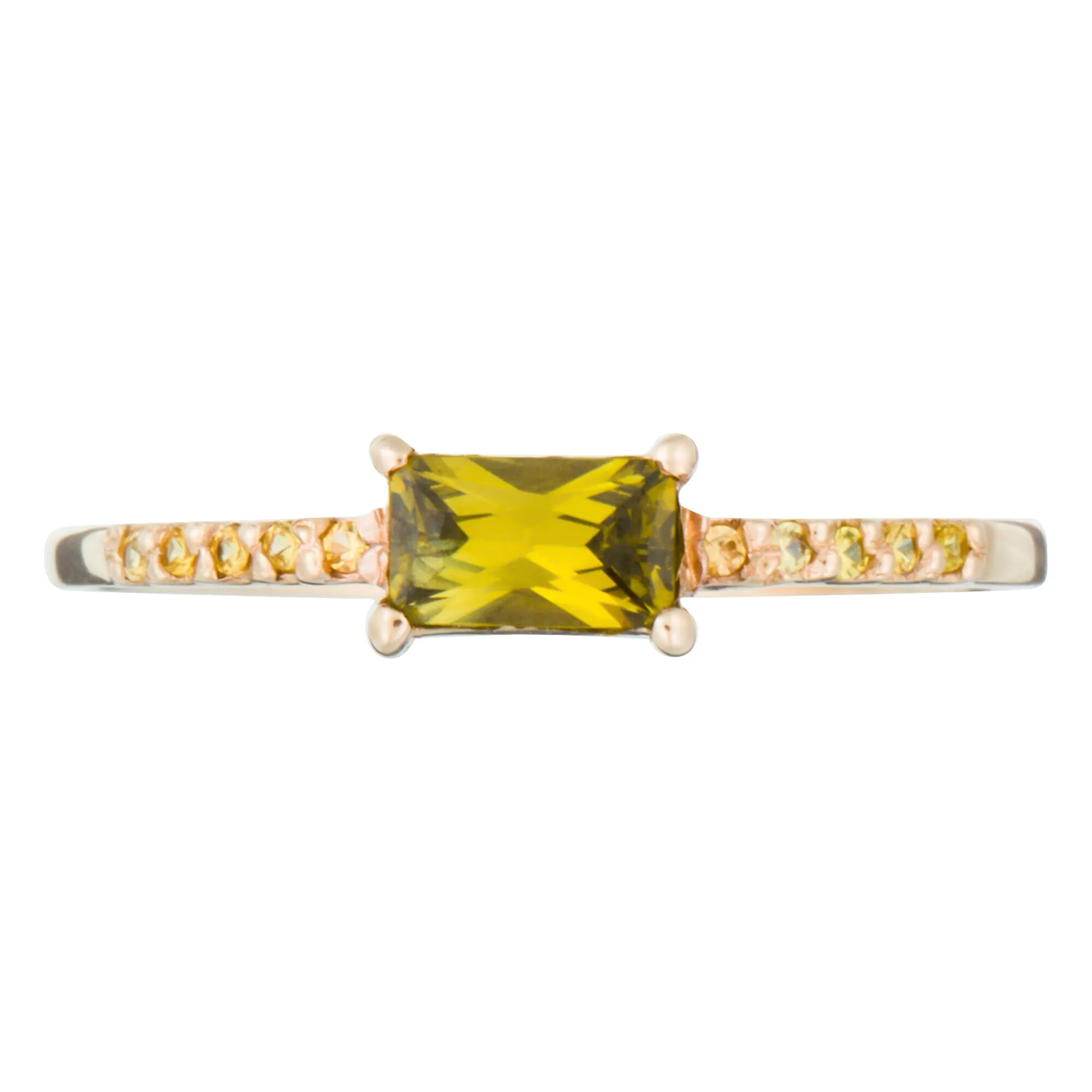 Bague "Perdiot" - Or Jaune Et Peridot / Zirconium