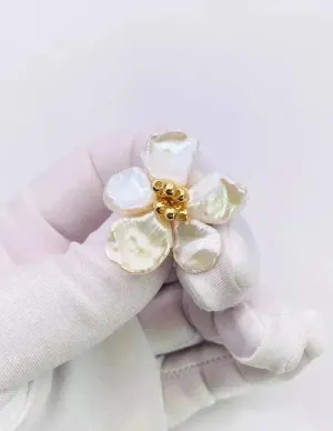 Baroque Pearl Earrings Female European And American Temperament Personality Flower Stud Earrings