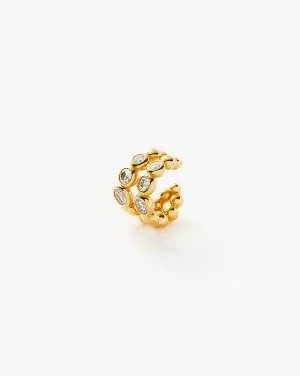 Beaded Stone Double Ear Cuff | 18ct Gold Vermeil/Cubic Zirconia