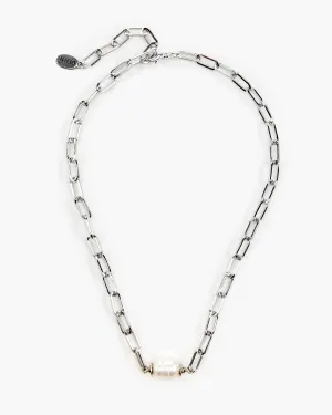 Bella Focal Bead Paperclip Chain Necklace
