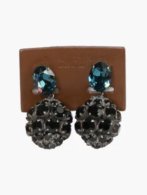 Black gemstone clip-on earrings