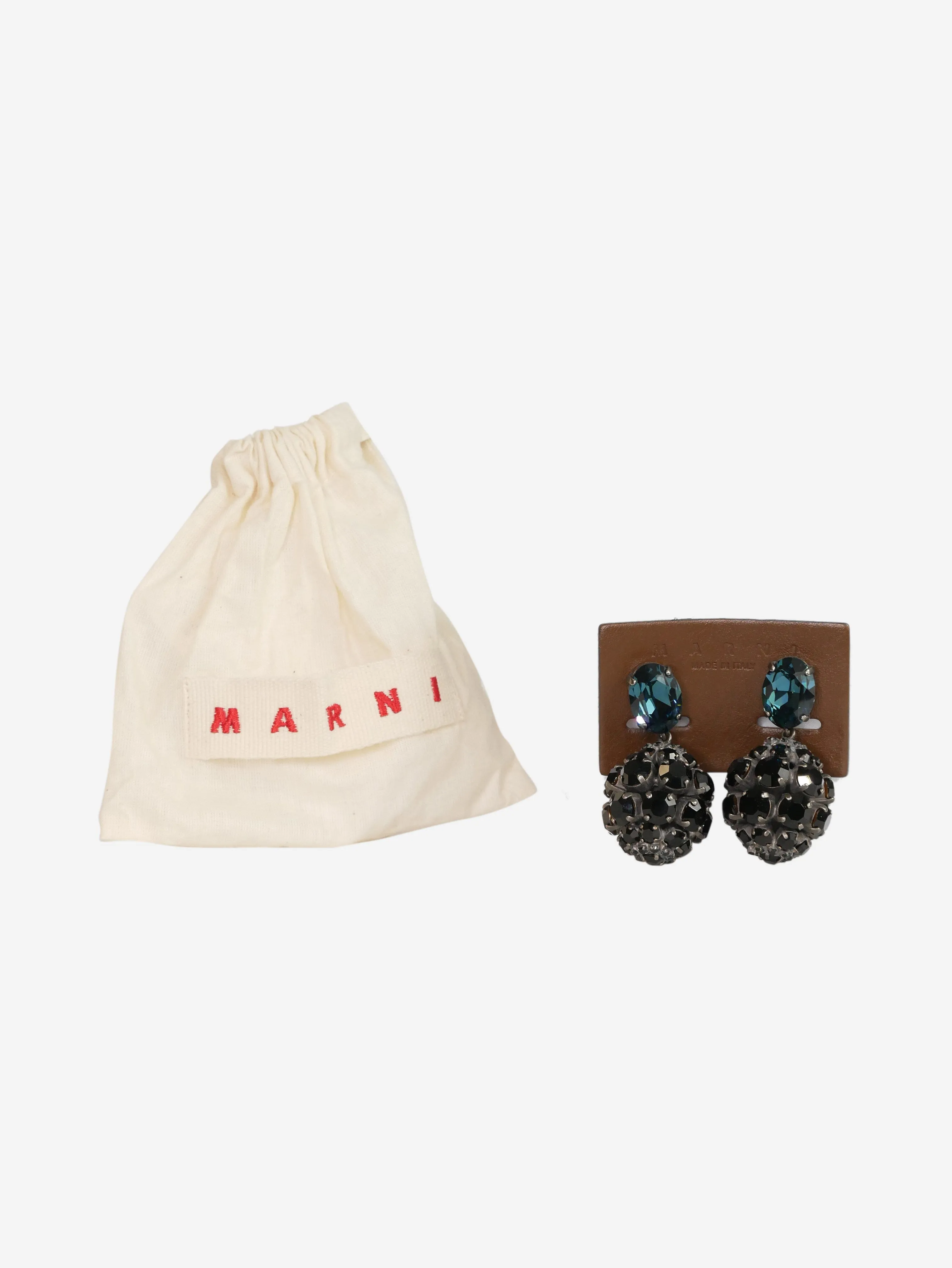 Black gemstone clip-on earrings