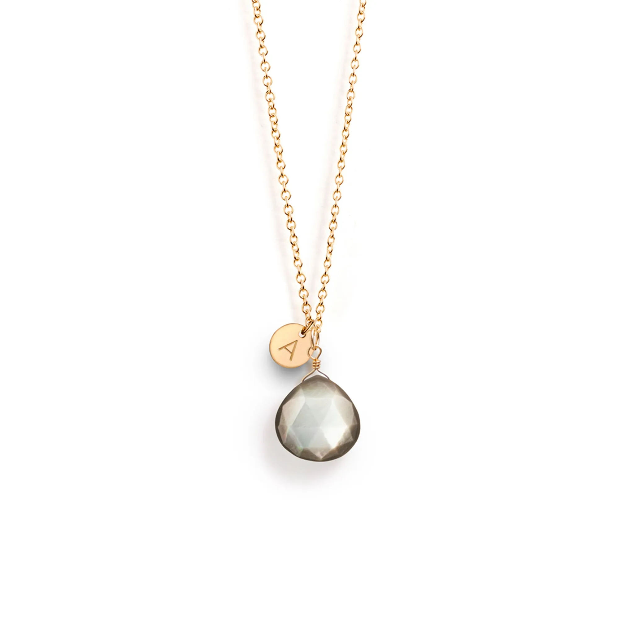 Black Mother of Pearl Pendant Necklace