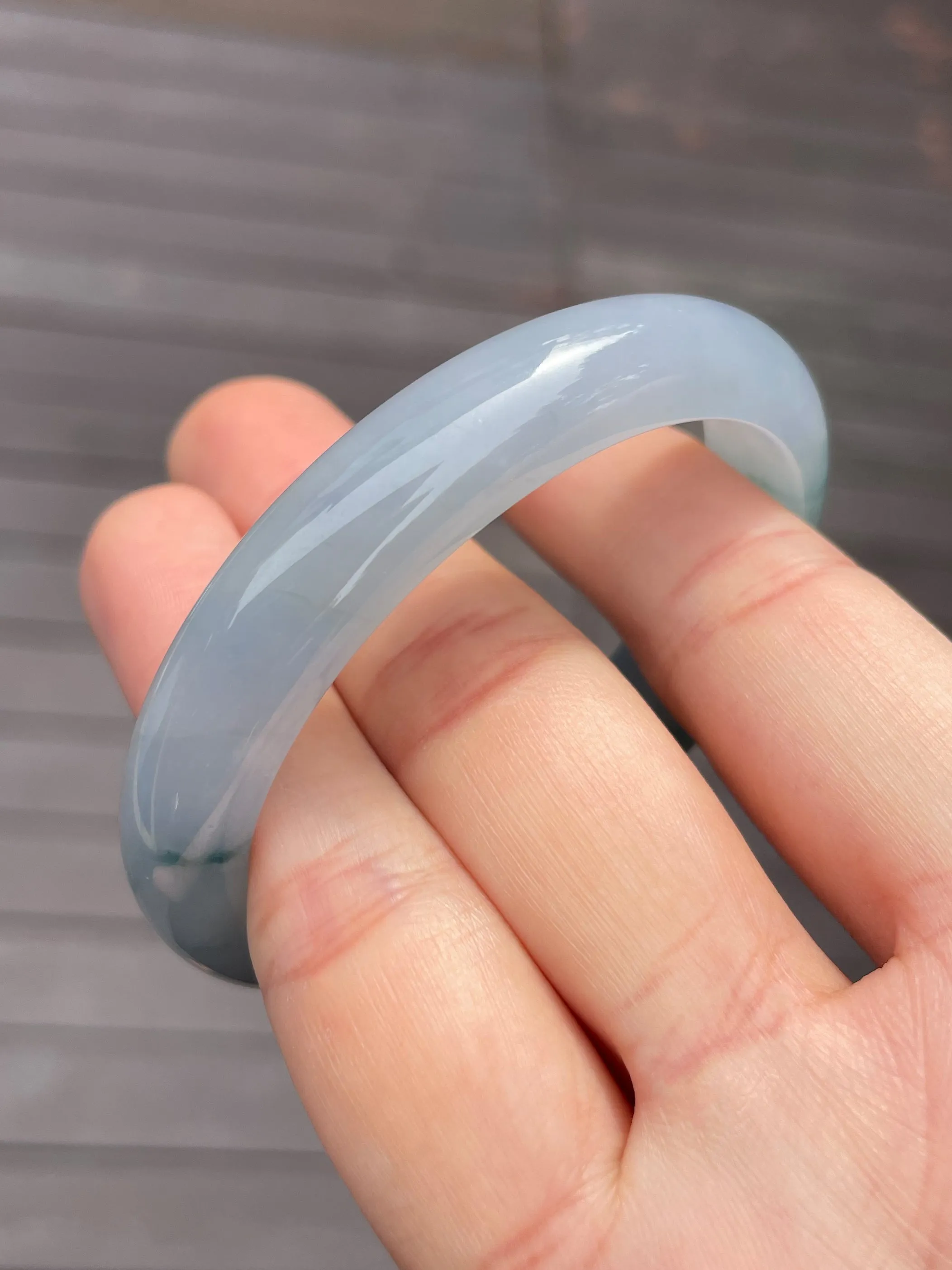 Bluish Lavender Jadeite Bangle | 53mm (NJBA002)