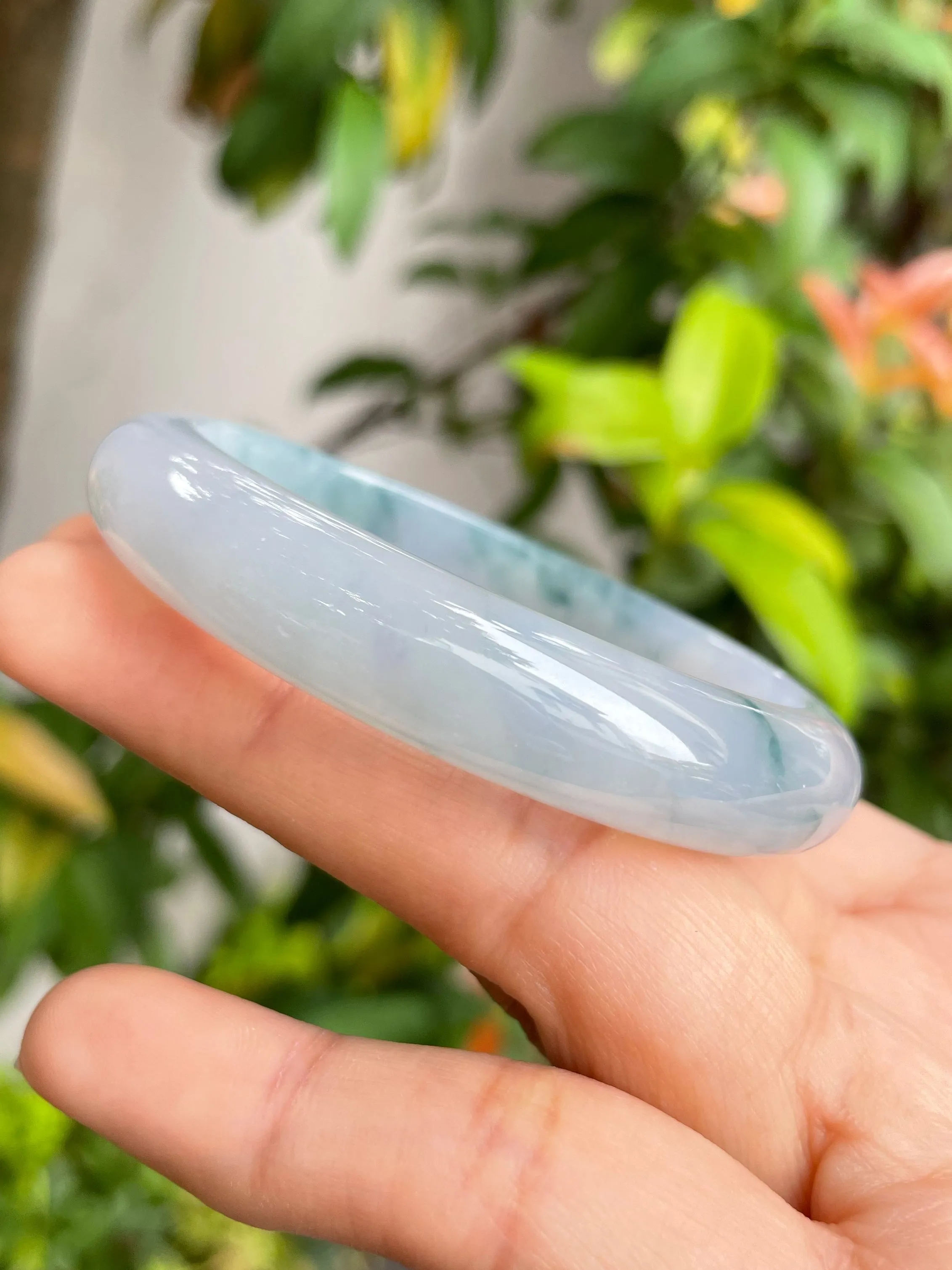 Bluish Lavender Jadeite Bangle | 53mm (NJBA002)