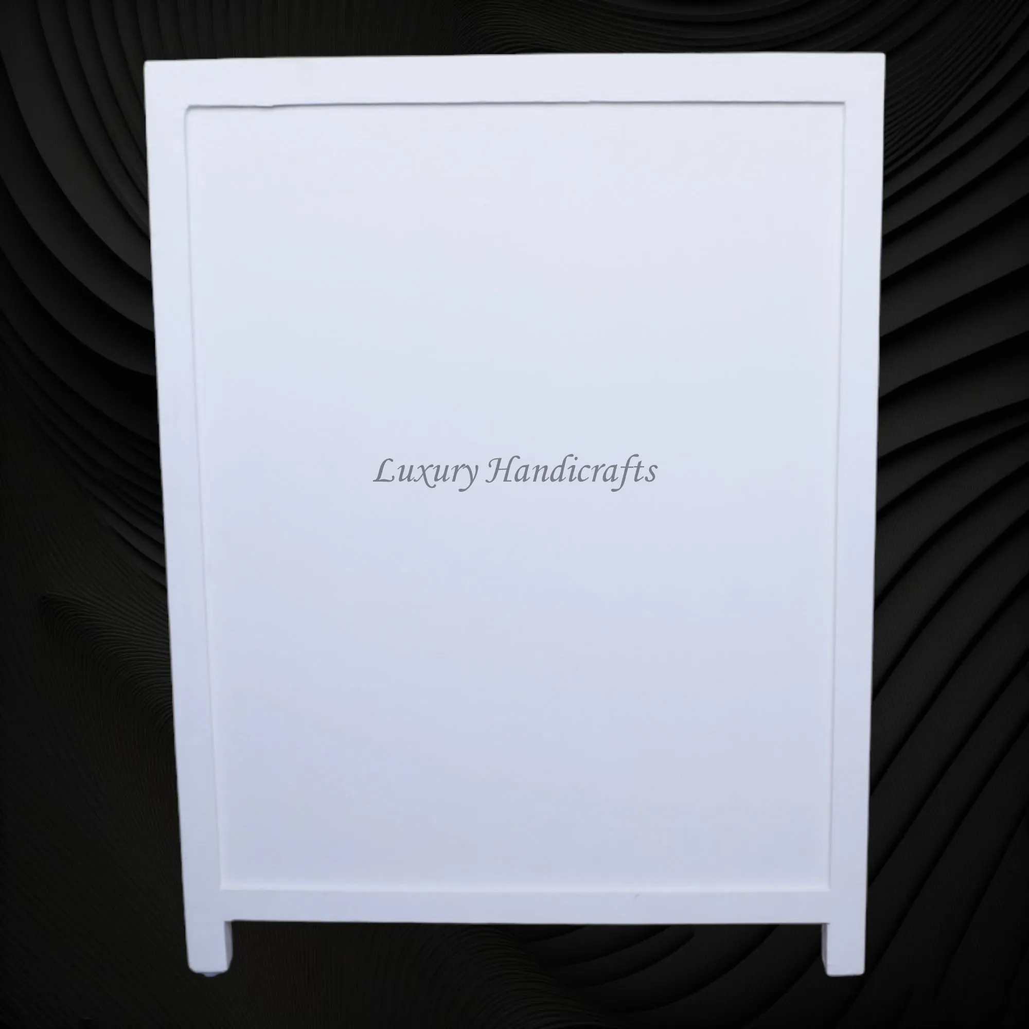 Bone Inlay 6 Drawer Chest Floral Design White