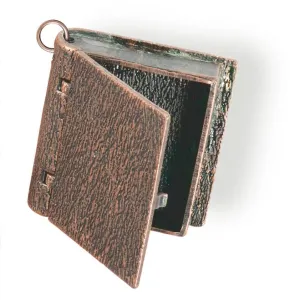 Book Locket Pendant - Antiqued Copper Color