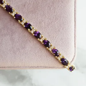Brazilian Amethyst Oval Tennis Bracelet