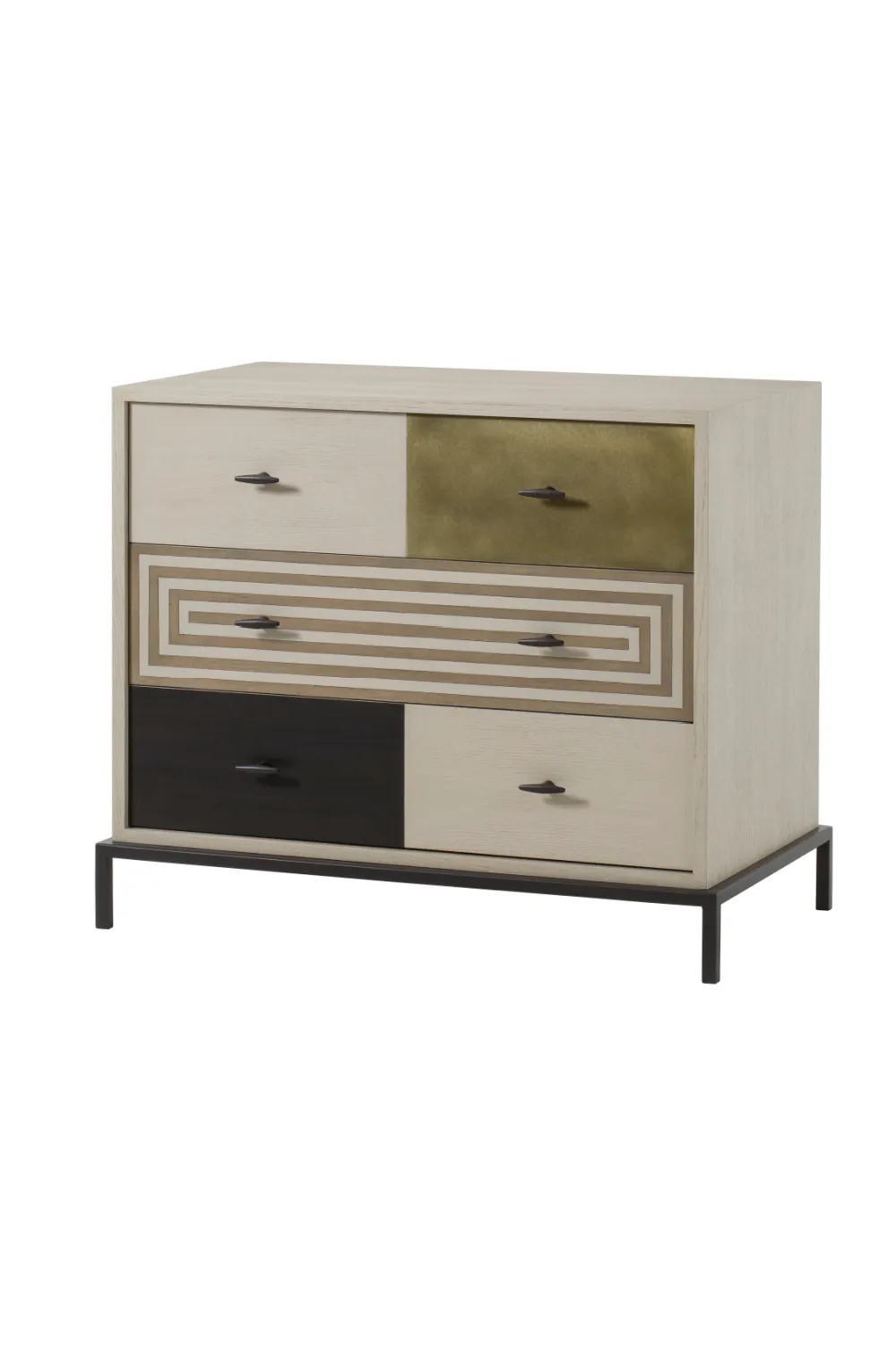 Burnished Brass Three Drawer Chest | Andrew Martin Maria