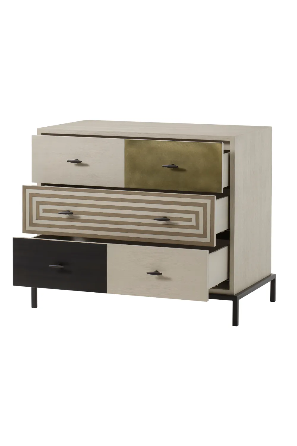 Burnished Brass Three Drawer Chest | Andrew Martin Maria