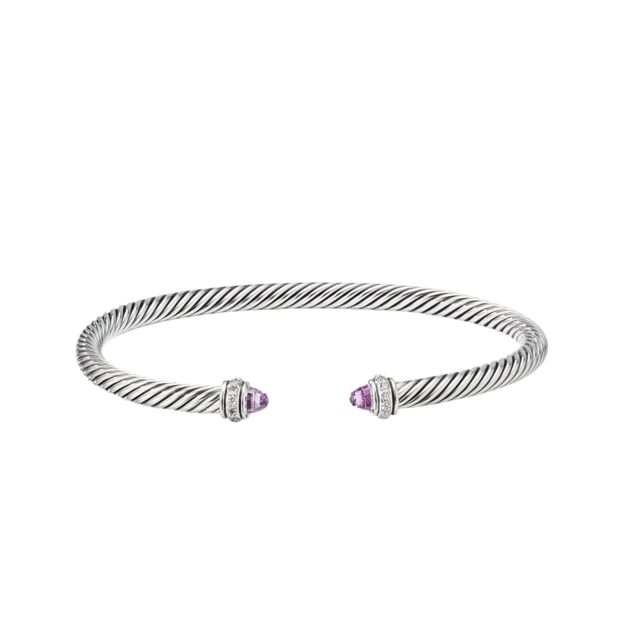 Cable Classic Bracelet with Amethyst and Diamonds