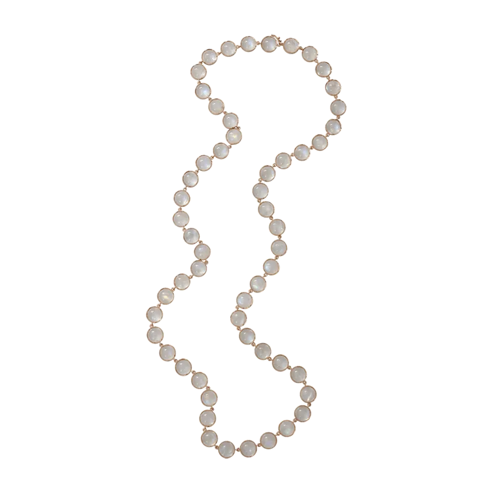 Cabochon Rainbow Moonstone Necklace