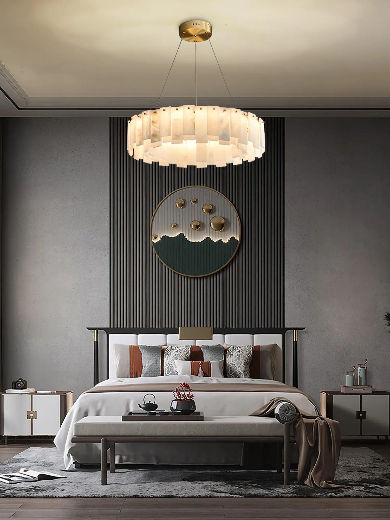 Celestial Alabaster Round Chandelier