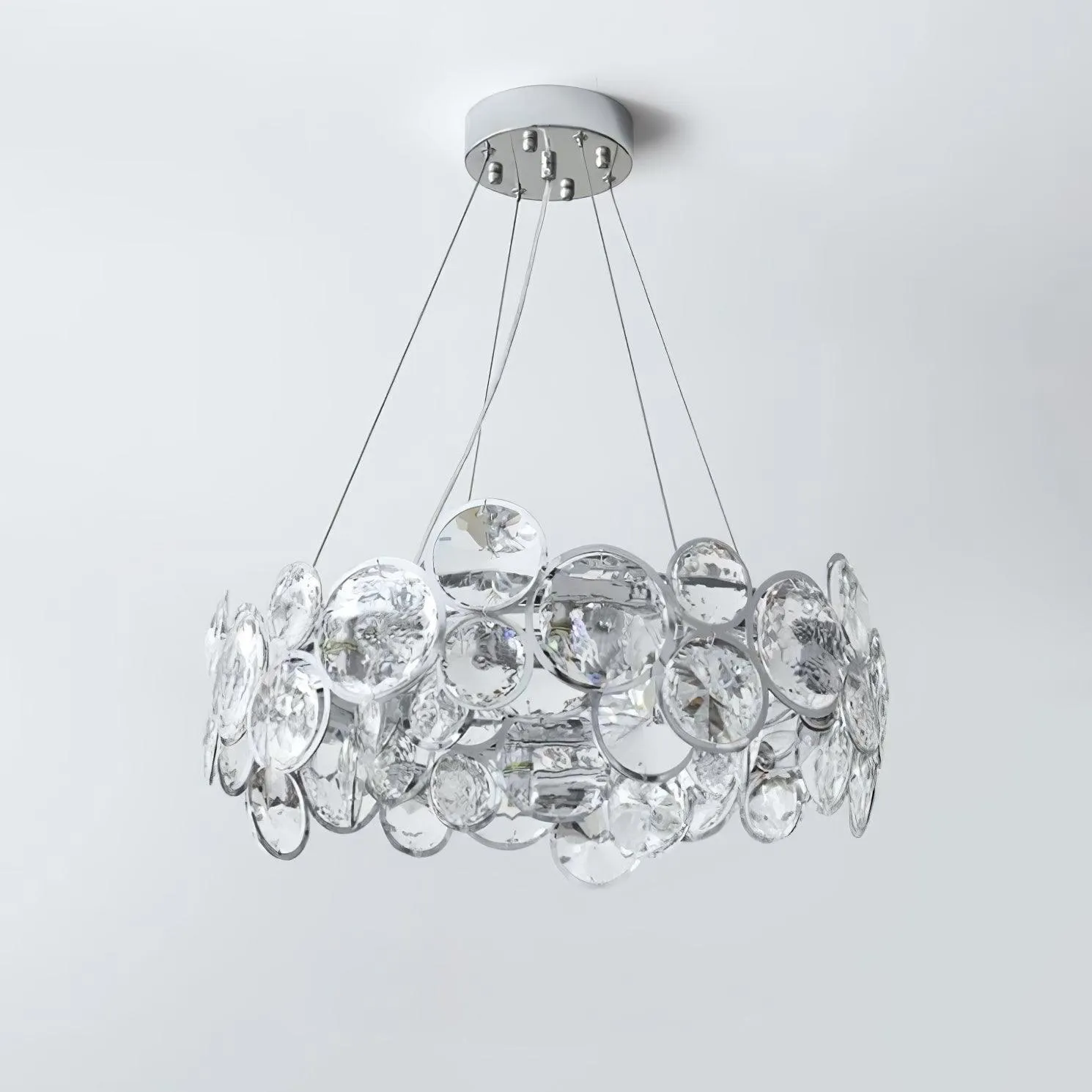 Chrome Round Crystal Chandelier