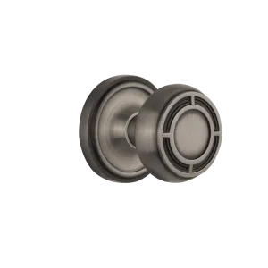 Classic Rosette with Mission Knob in Antique Pewter