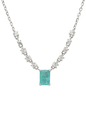 Claudia Gemstone Pendant Necklace Silver Paraiba Tourmaline