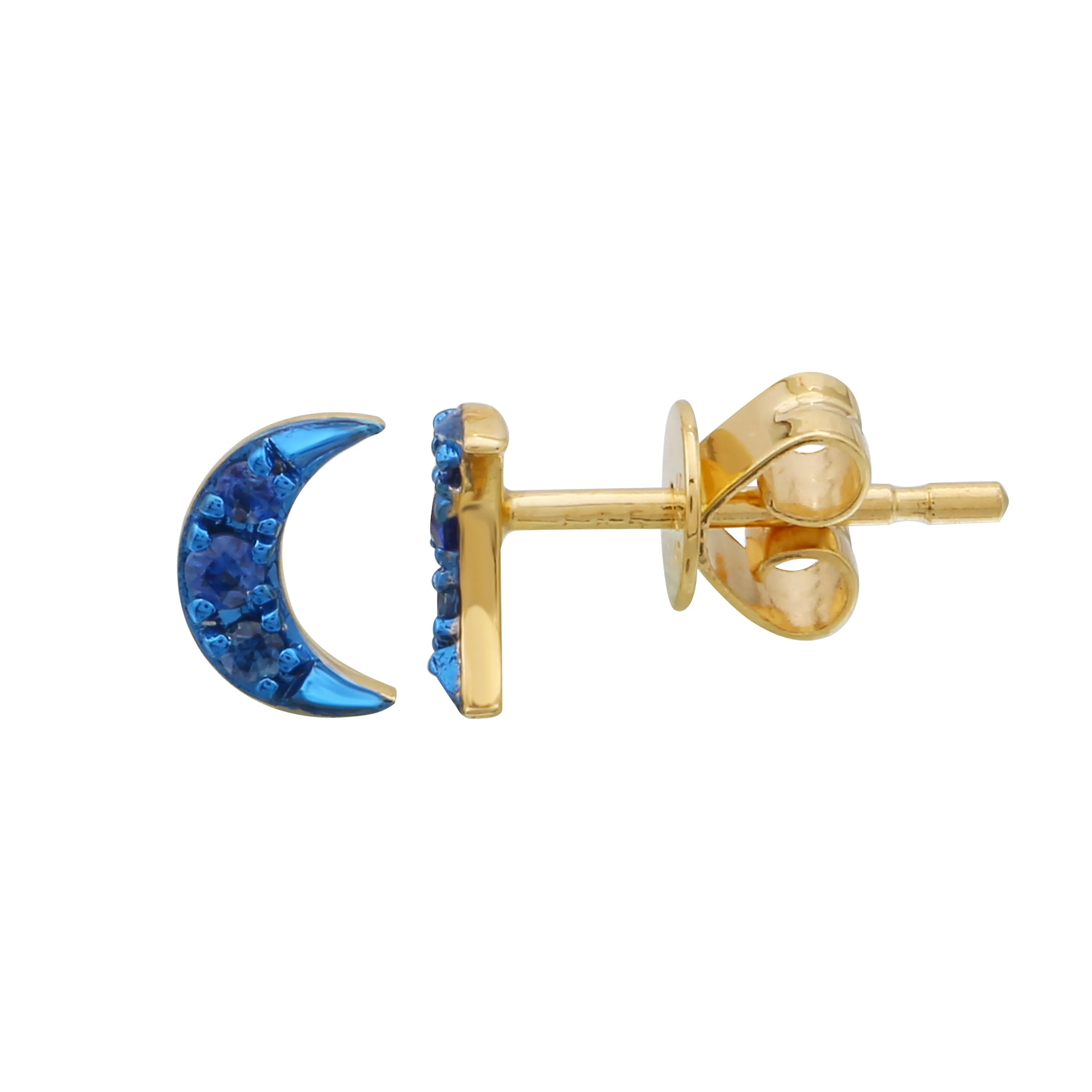 Crescent Moon Rhodium Earrings