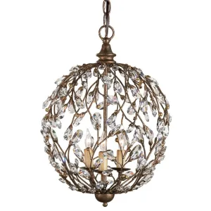 Crystal Bud Gold Orb Chandelier