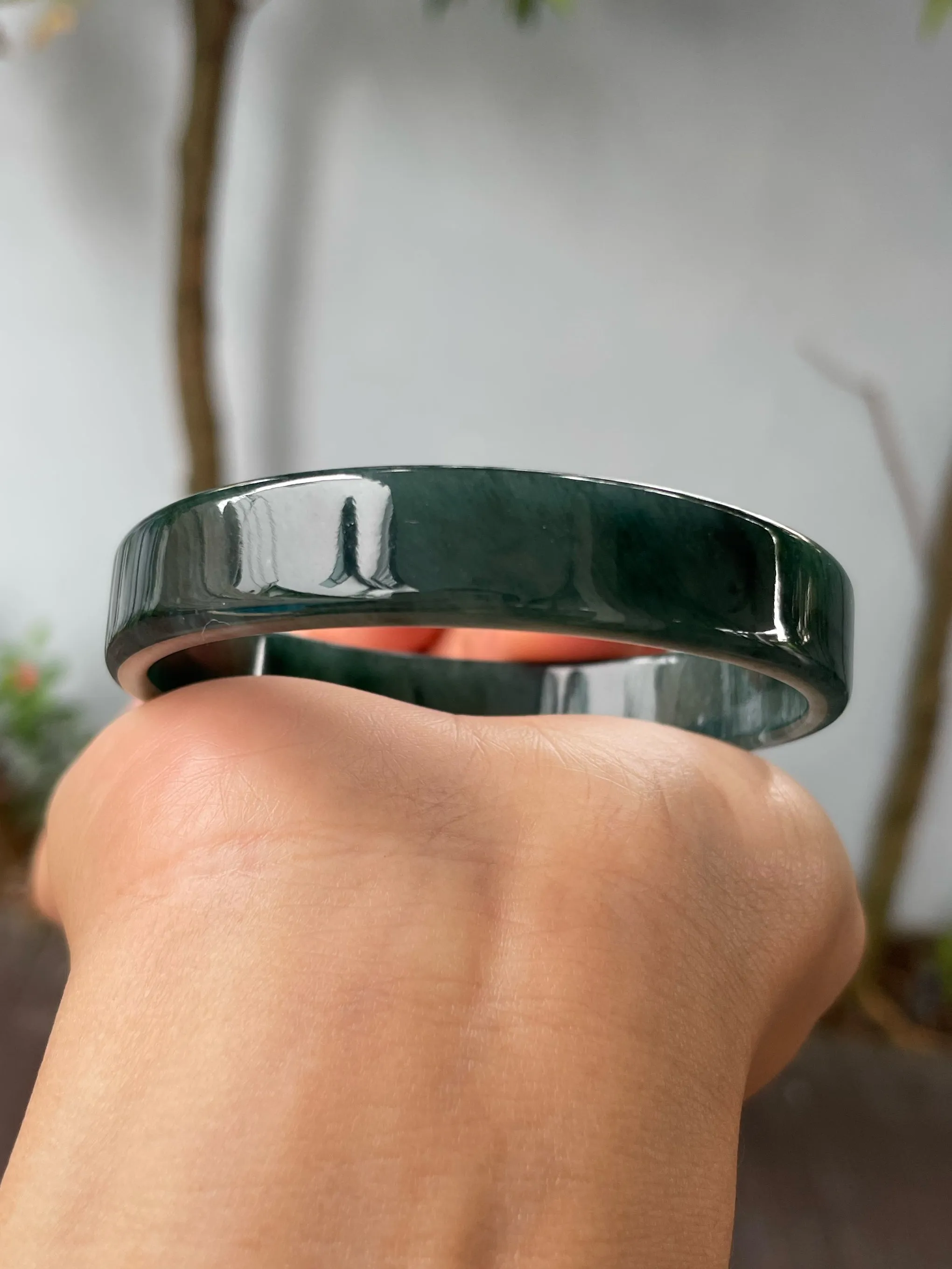 Dark Green Jade Bangle | 60mm (NJBA145)