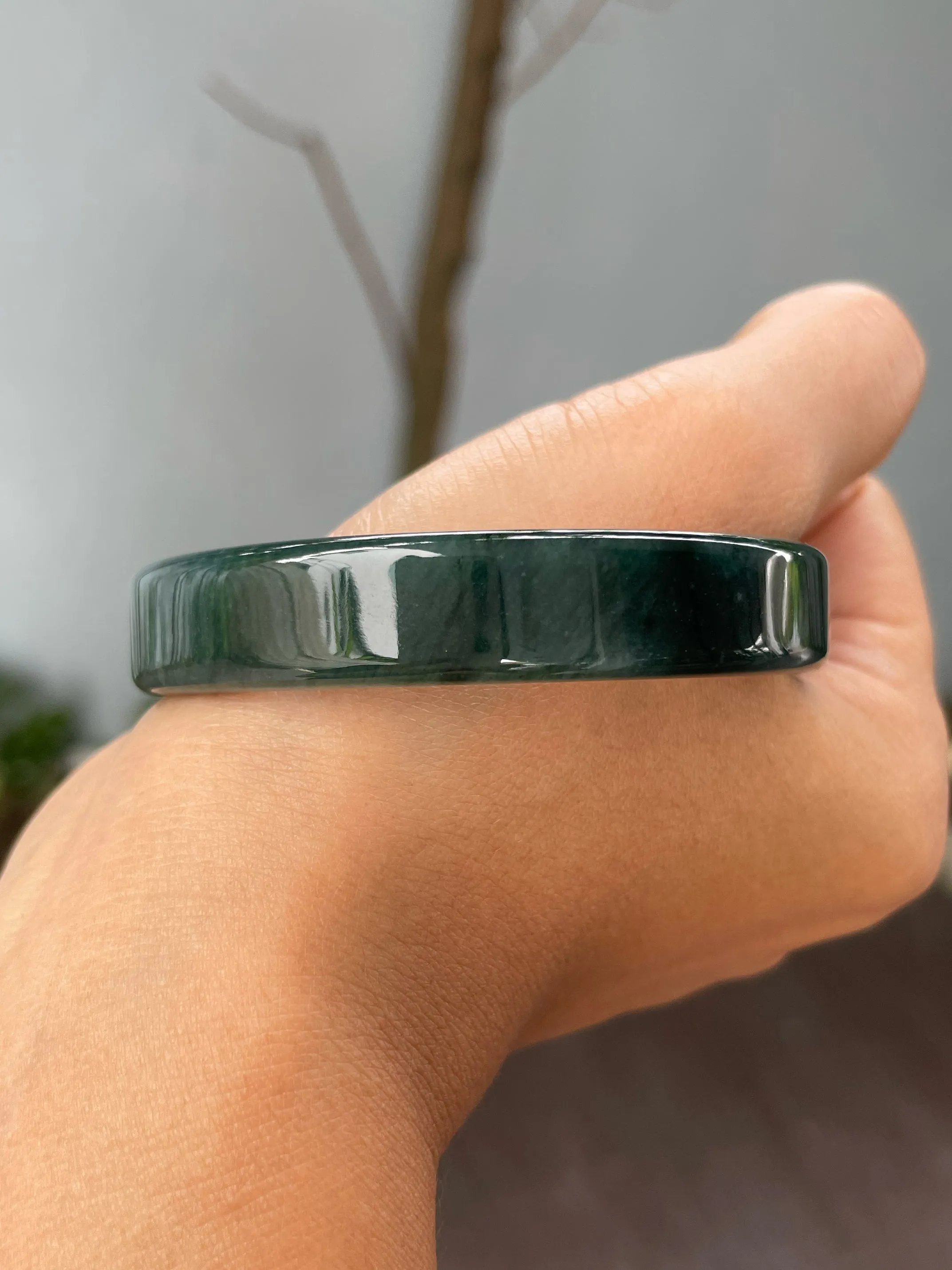 Dark Green Jade Bangle | 60mm (NJBA145)