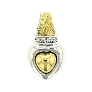 David Yurman Gold Dome Diamond Heart Pendant