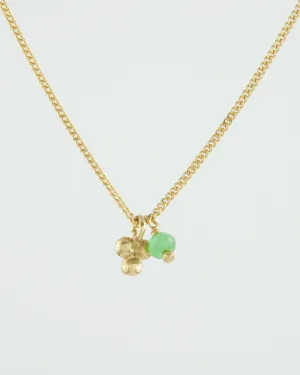 Delicate Triple Granulation Necklace with Gemstone