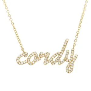 Diamond Cordy Name Necklace