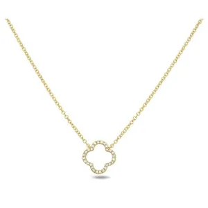 Diamond Open Clover Necklace