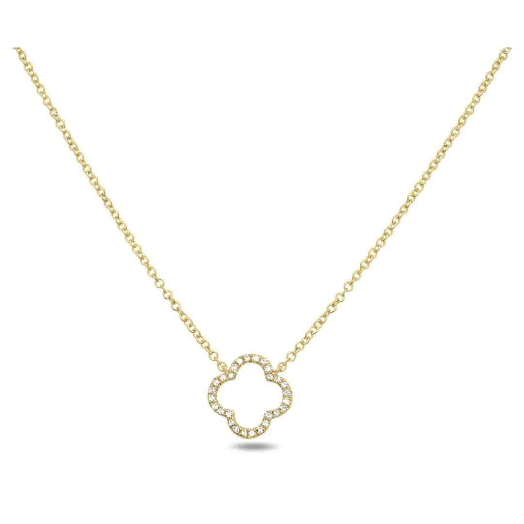 Diamond Open Clover Necklace