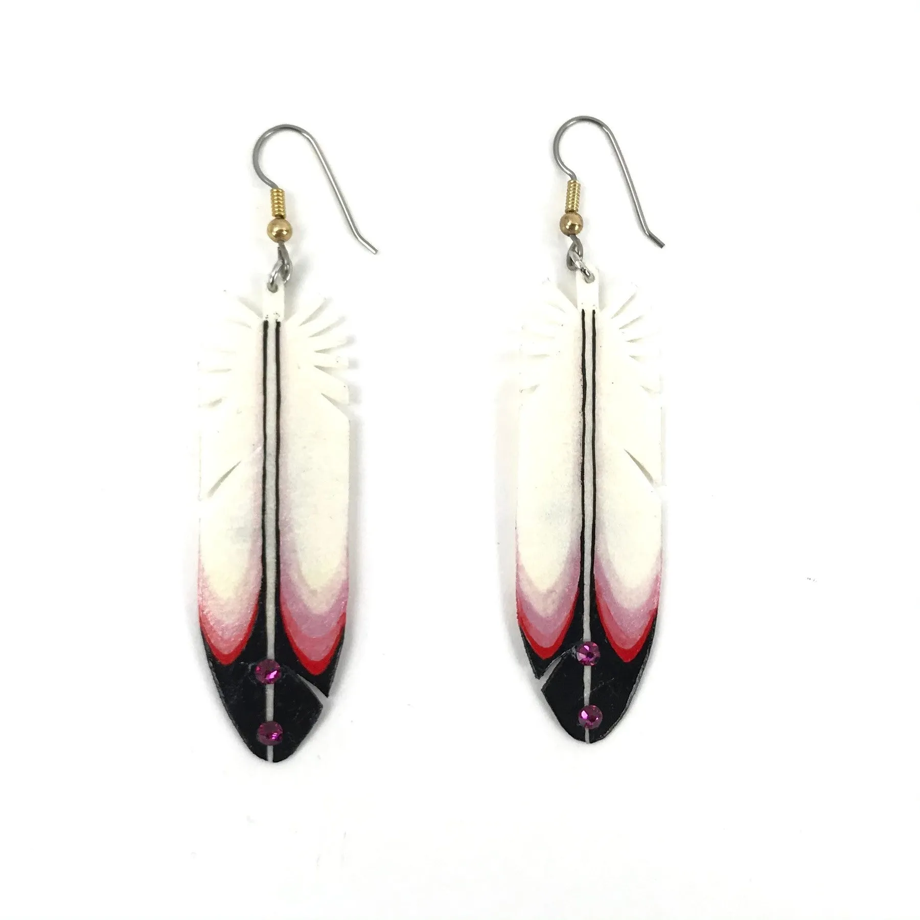 Dominic Arquero Rawhide Eagle Feather Earrings