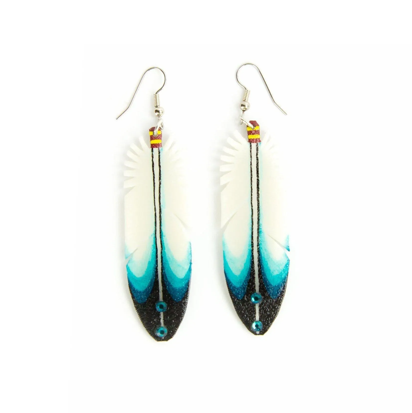 Dominic Arquero Rawhide Eagle Feather Earrings