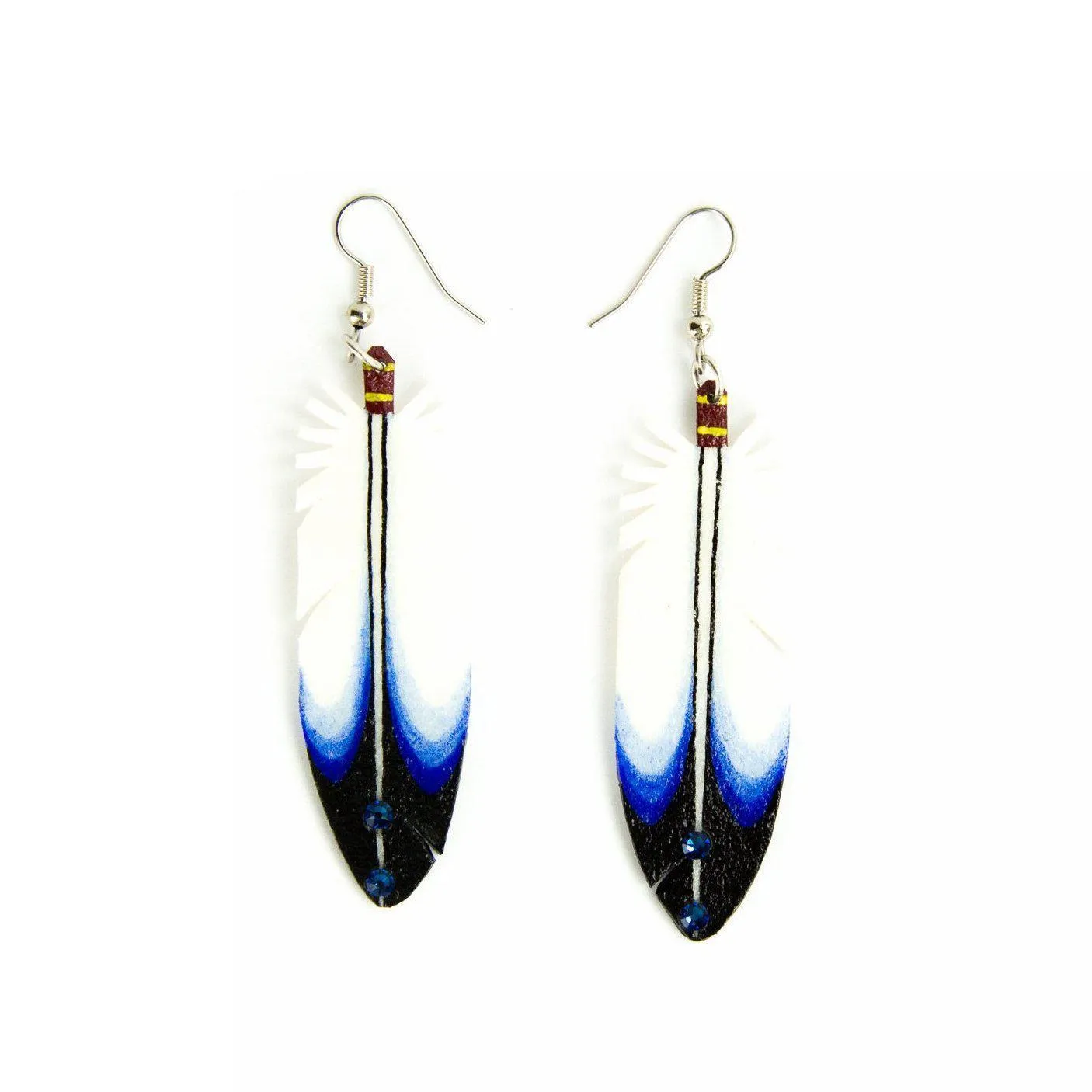 Dominic Arquero Rawhide Eagle Feather Earrings