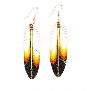 Dominic Arquero Rawhide Eagle Feather Earrings