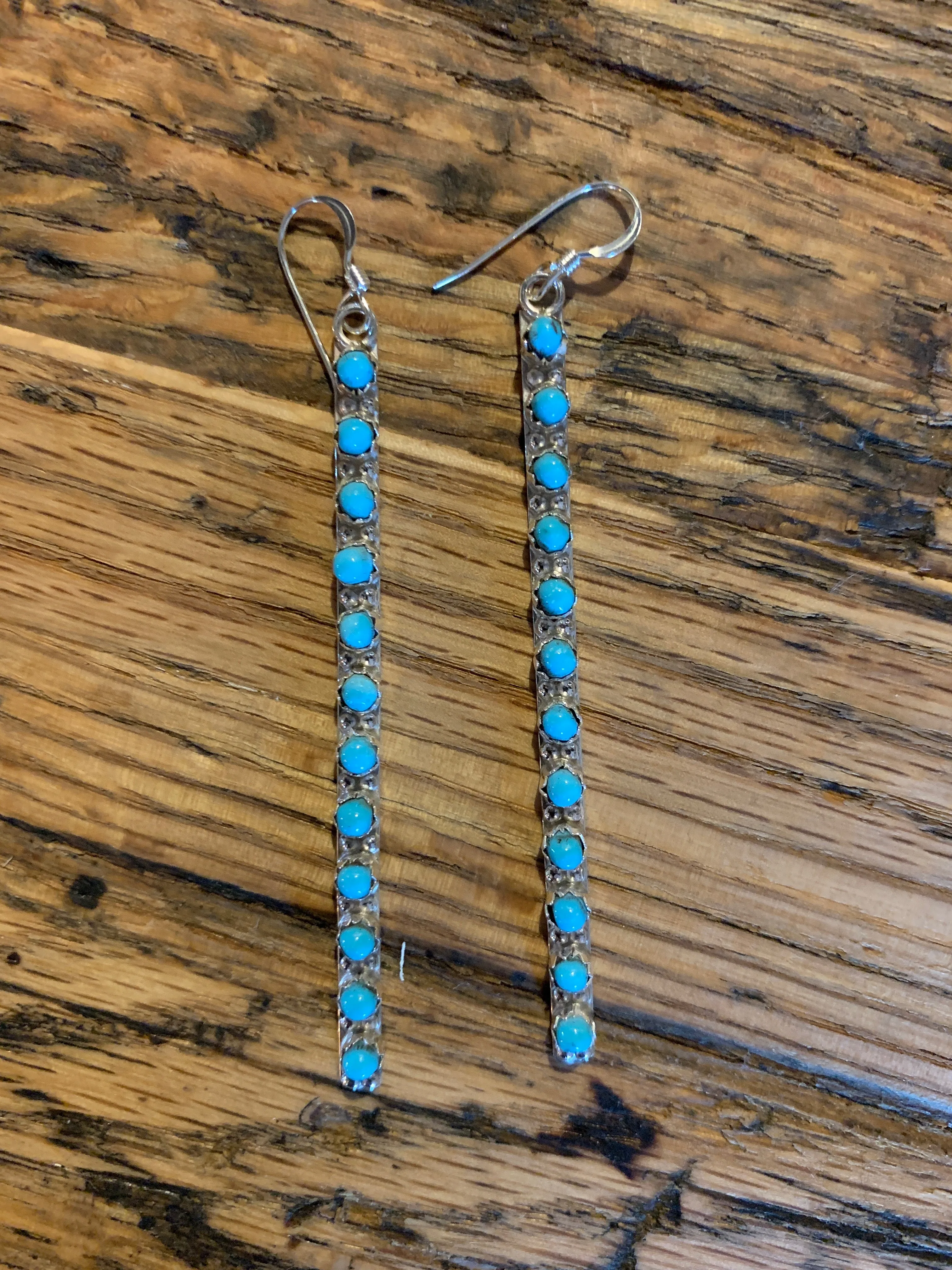 Earrings, Twelve Turquoise Studs in Sterling Silver, Sale!