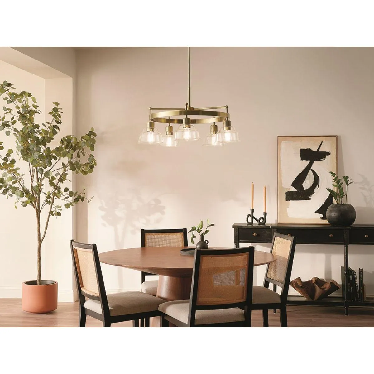 Eastmont 32 in. Lights Chandelier Brushed Brass finish