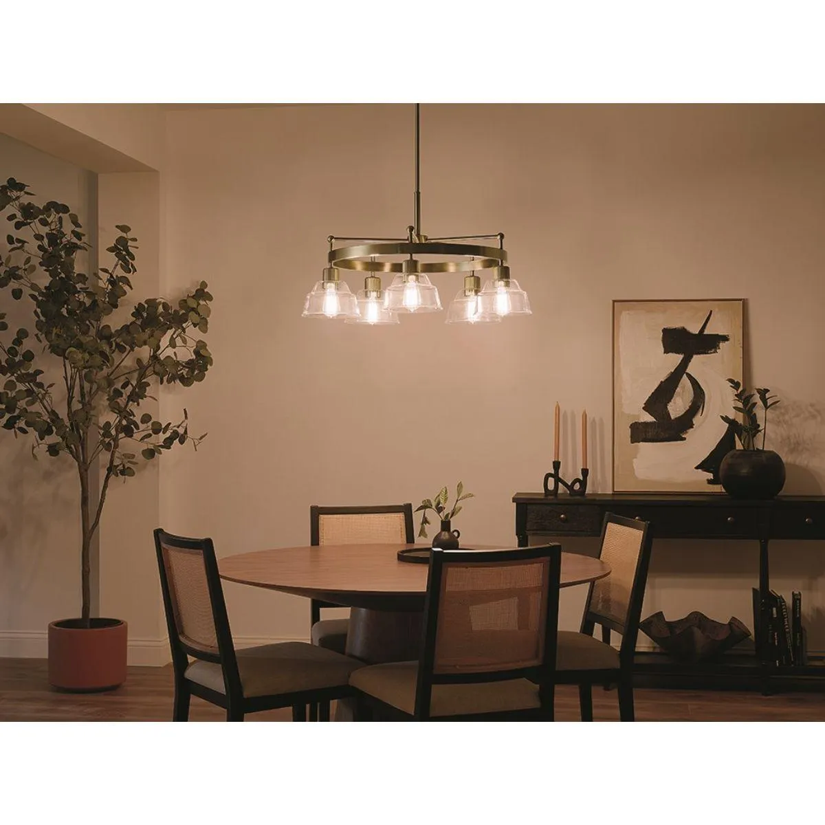 Eastmont 32 in. Lights Chandelier Brushed Brass finish