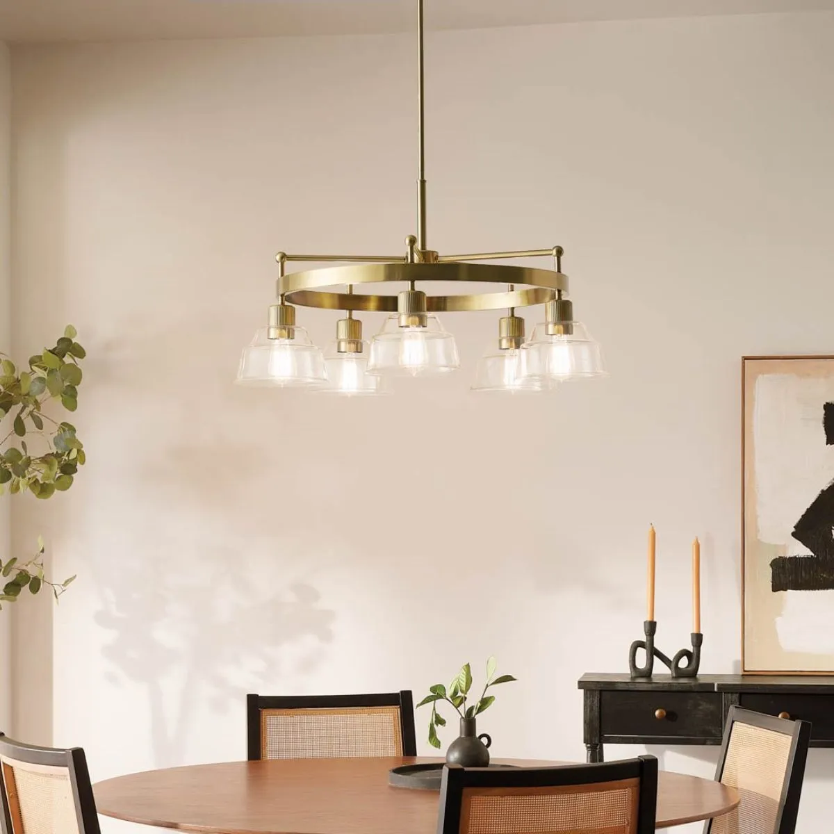 Eastmont 32 in. Lights Chandelier Brushed Brass finish