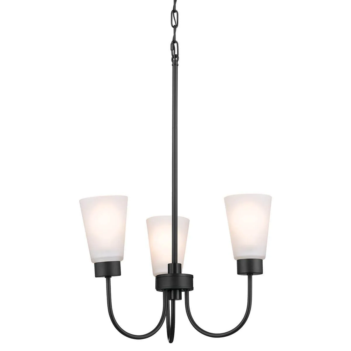 Erma 18 in. 3 Lights Chandelier Black finish