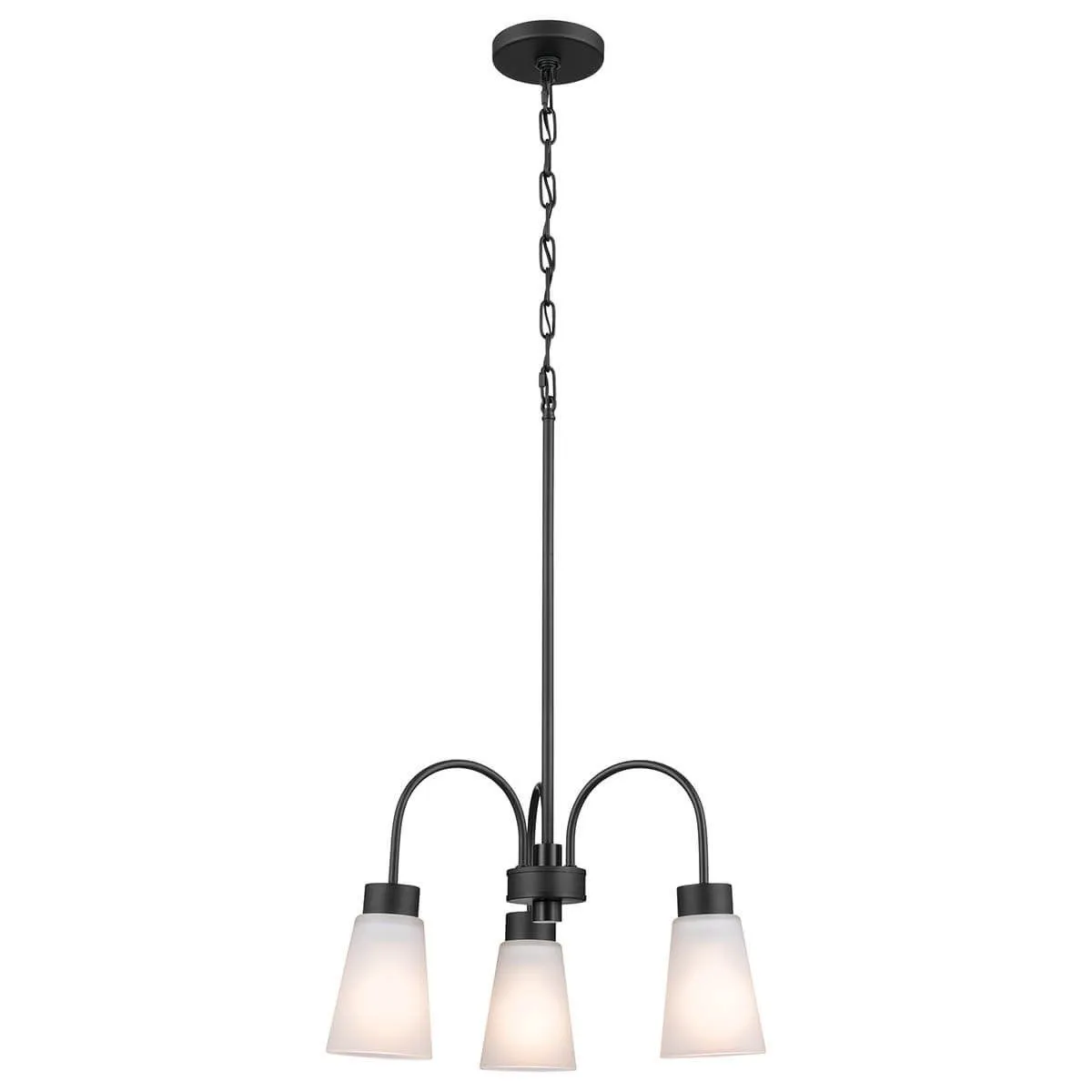Erma 18 in. 3 Lights Chandelier Black finish