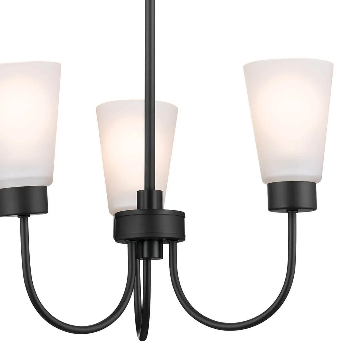 Erma 18 in. 3 Lights Chandelier Black finish