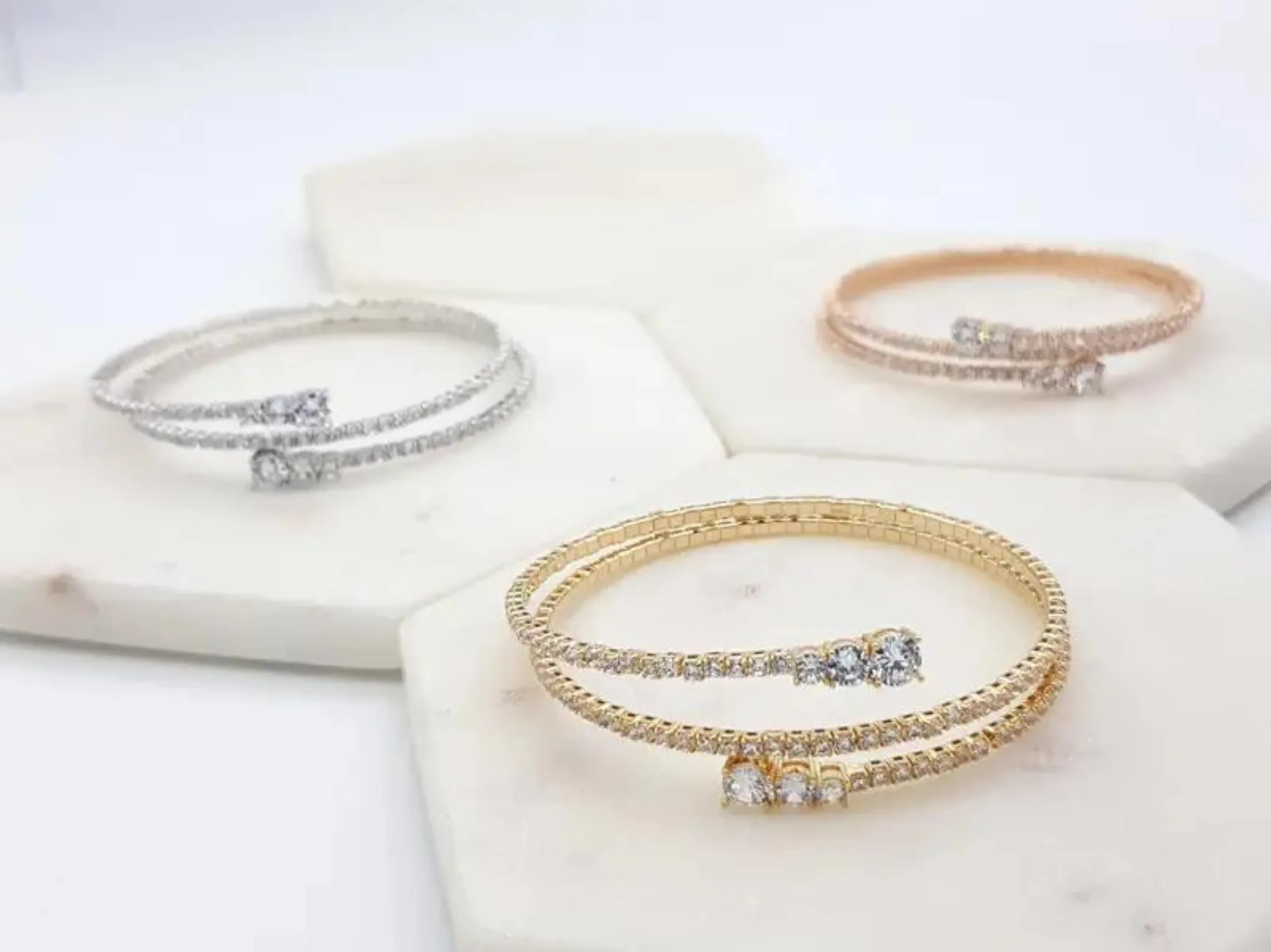 Fiorella - Modern Crystal Bridal Bangle Bracelet